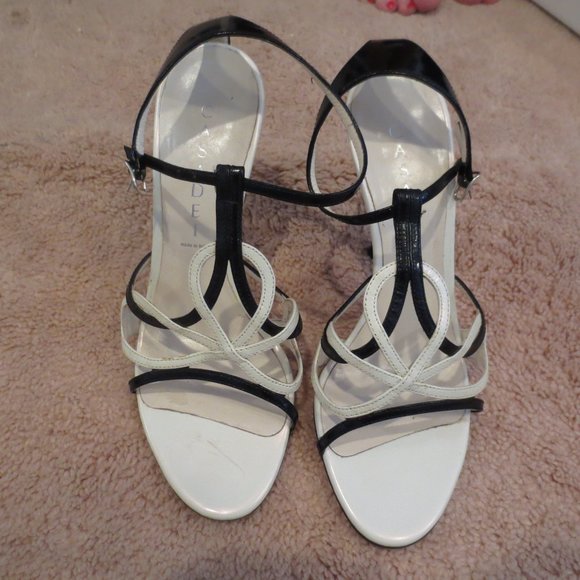LAST CHANCE  CASADEI Black and White Heeled Sandals - Picture 7 of 7